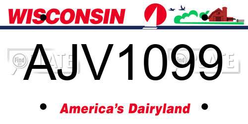 AJV1099 Wisconsin License Plate