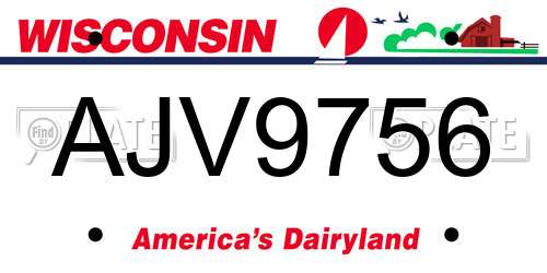 AJV9756 Wisconsin License Plate
