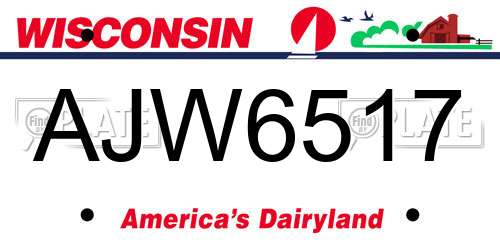 AJW6517 Wisconsin License Plate