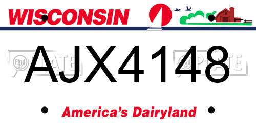 AJX4148 Wisconsin License Plate