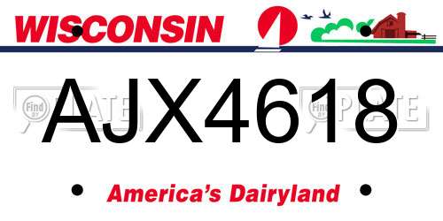 AJX4618 Wisconsin License Plate