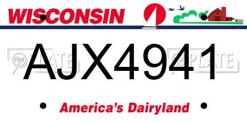 AJX4941 Wisconsin License Plate