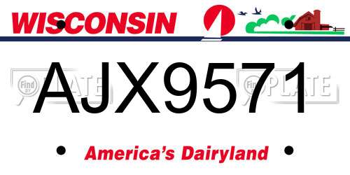 AJX9571 Wisconsin License Plate