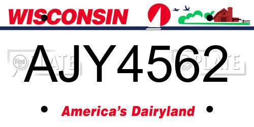 AJY4562 Wisconsin License Plate