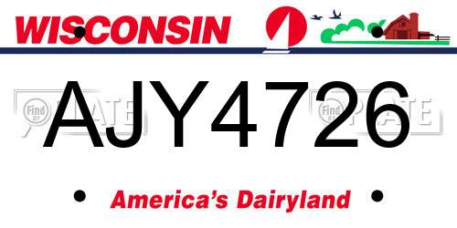 AJY4726 Wisconsin License Plate