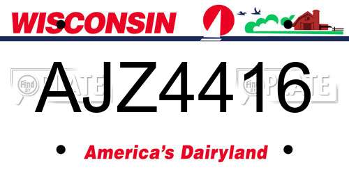 AJZ4416 Wisconsin License Plate