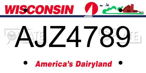 AJZ4789 Wisconsin License Plate