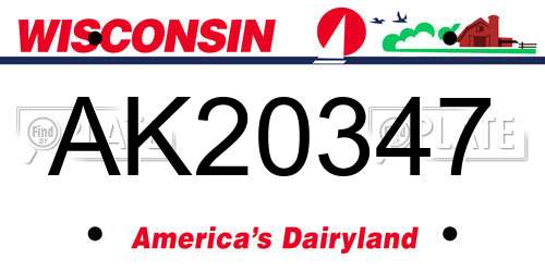 AK20347 Wisconsin License Plate