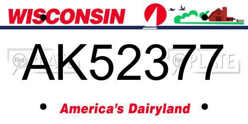 AK52377 Wisconsin License Plate
