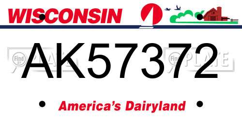 AK57372 Wisconsin License Plate