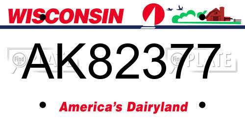 AK82377 Wisconsin License Plate