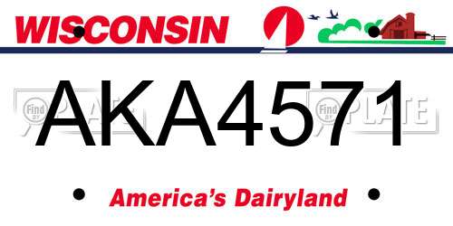 AKA4571 Wisconsin License Plate