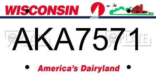 AKA7571 Wisconsin License Plate