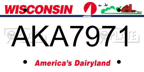 AKA7971 Wisconsin License Plate