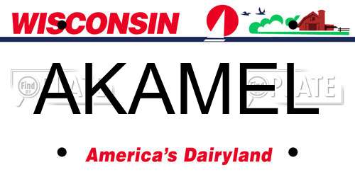 AKAMEL Wisconsin License Plate