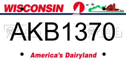 AKB1370 Wisconsin License Plate