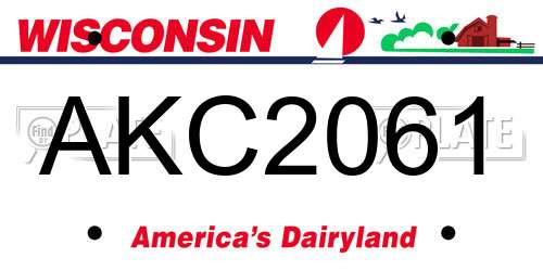 AKC2061 Wisconsin License Plate