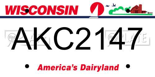 AKC2147 Wisconsin License Plate