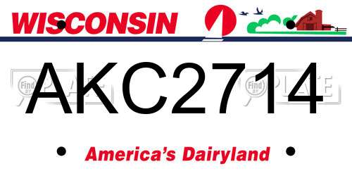AKC2714 Wisconsin License Plate
