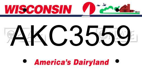 AKC3559 Wisconsin License Plate
