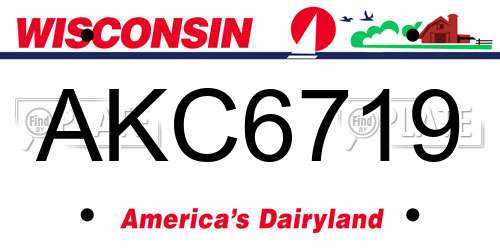 AKC6719 Wisconsin License Plate
