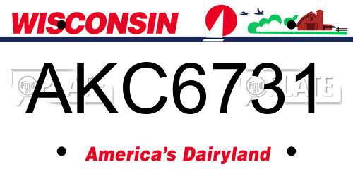 AKC6731 Wisconsin License Plate