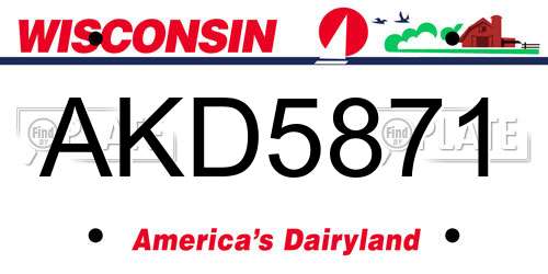AKD5871 Wisconsin License Plate