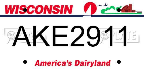 AKE2911 Wisconsin License Plate