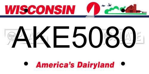 AKE5080 Wisconsin License Plate