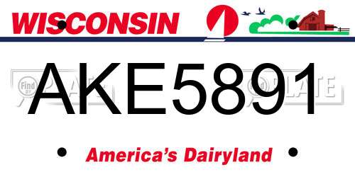AKE5891 Wisconsin License Plate