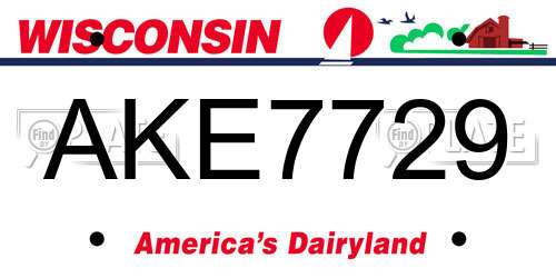 AKE7729 Wisconsin License Plate