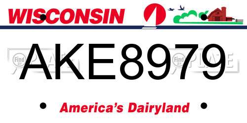 AKE8979 Wisconsin License Plate