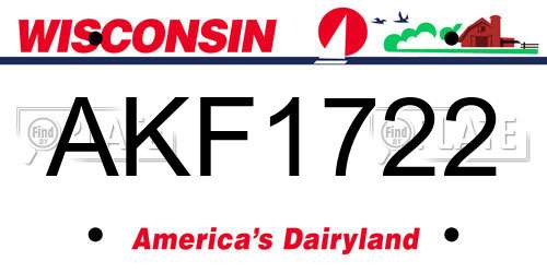 AKF1722 Wisconsin License Plate