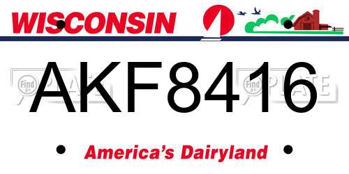 AKF8416 Wisconsin License Plate