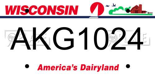 AKG1024 Wisconsin License Plate