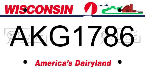 AKG1786 Wisconsin License Plate