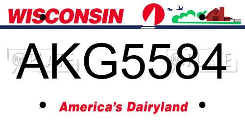 AKG5584 Wisconsin License Plate