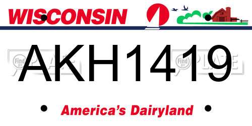 AKH1419 Wisconsin License Plate