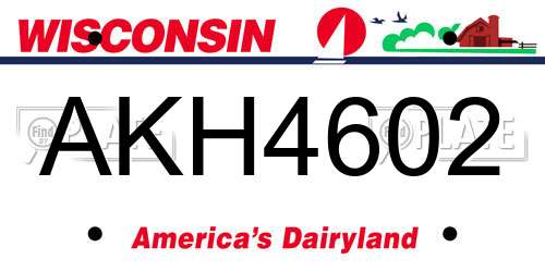 AKH4602 Wisconsin License Plate