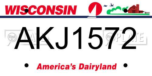 AKJ1572 Wisconsin License Plate
