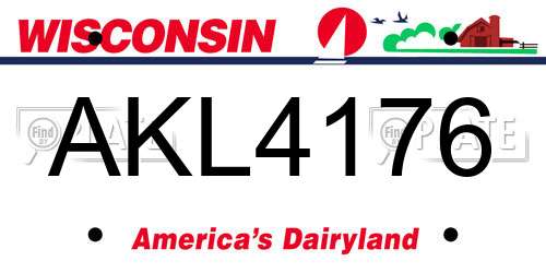 AKL4176 Wisconsin License Plate