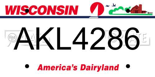 AKL4286 Wisconsin License Plate