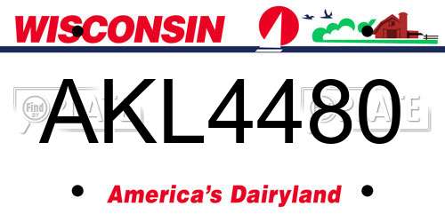 AKL4480 Wisconsin License Plate