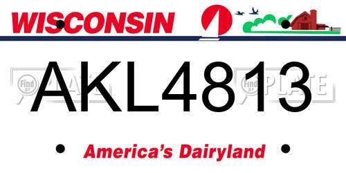 AKL4813 Wisconsin License Plate