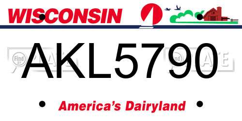 AKL5790 Wisconsin License Plate