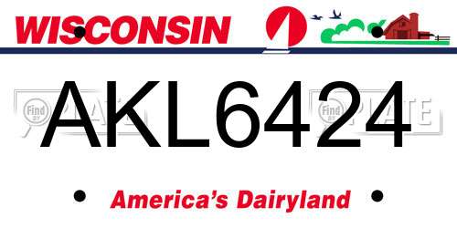 AKL6424 Wisconsin License Plate