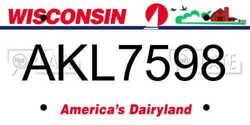 AKL7598 Wisconsin License Plate