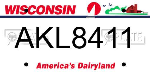 AKL8411 Wisconsin License Plate