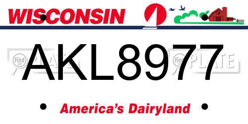 AKL8977 Wisconsin License Plate