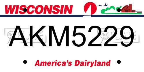 AKM5229 Wisconsin License Plate